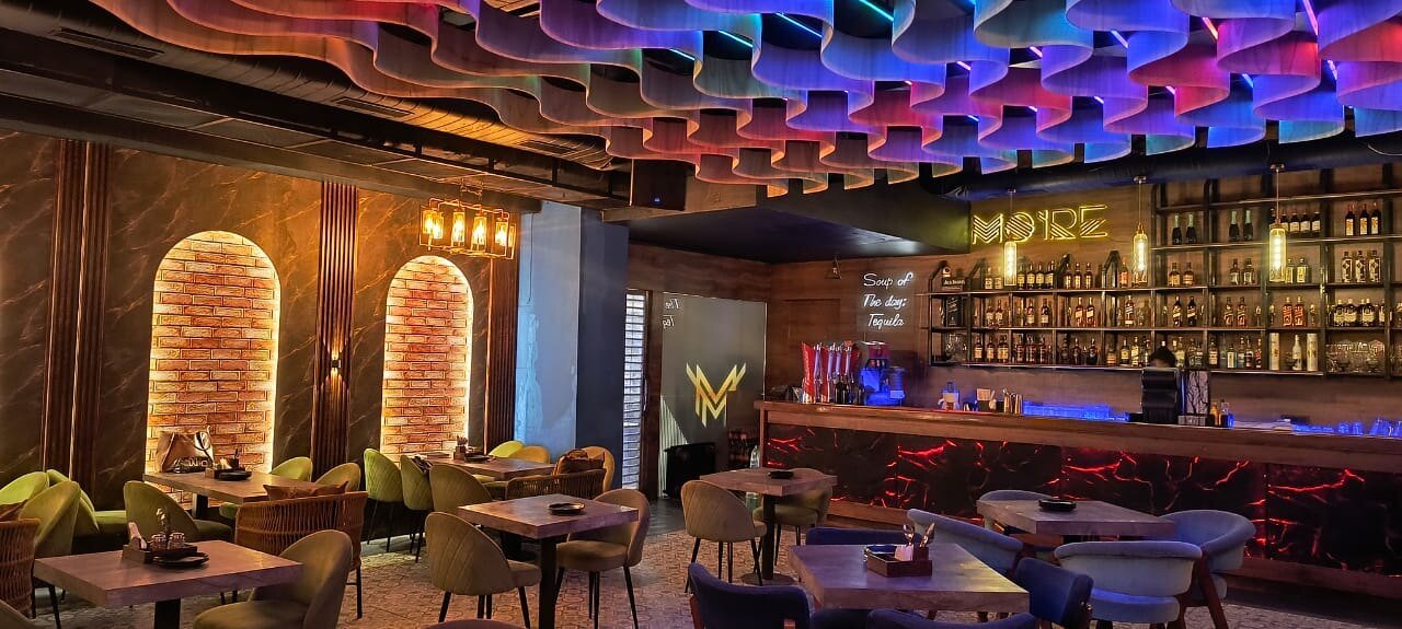 Moire indoor dining and signature bar